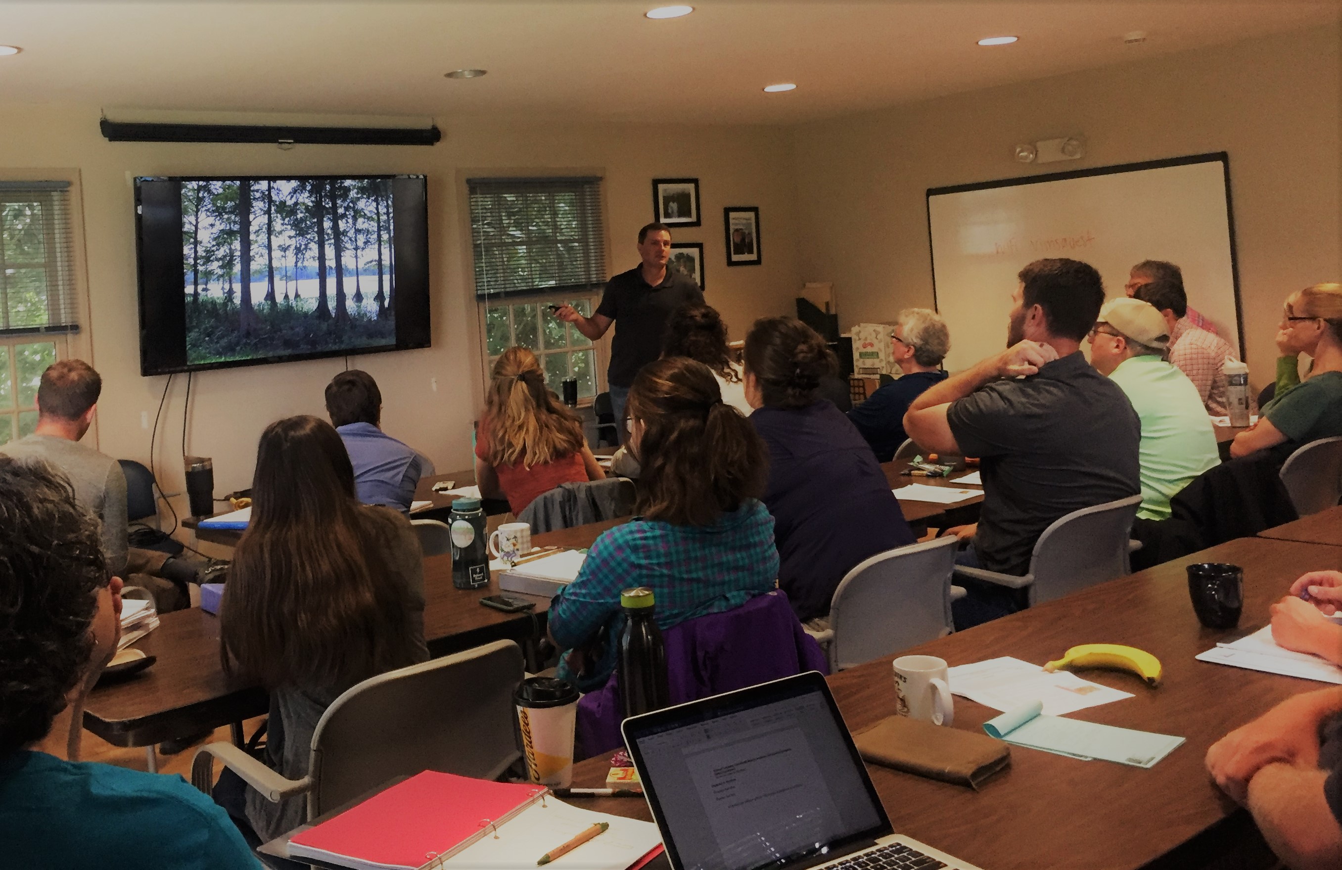 Instructor Doug Deberry with course participants.