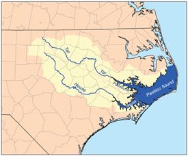 Pamlico Sound is fed by the Tar, Pamlico, and Neuse rivers. ©K. Musser/USGS.