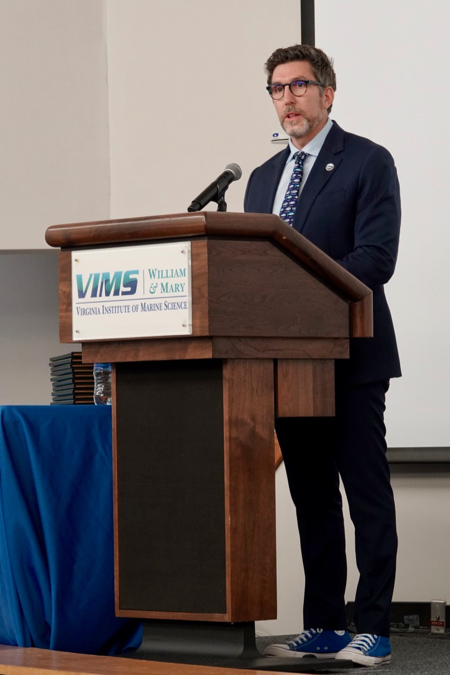 VIMS Dean & Director Derek Aday urged the graduates to take on the crucial societal role their academic training has prepared them for. © D. Malmquist/VIMS.