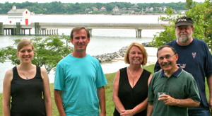 Course Instructors: From L: Dr. Nalani Schnell, Dr. Troy Tuckey, Ms. Pat Crewe, Professor Ed Houde, and Dr. G. David Johnson. Photo by Rosemary Hicks.