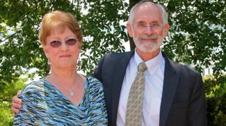 Mrs. Sue Presson, with VIMS Dean and Director John Wells, was recognized for 50 years of service to VIMS and the College of William and Mary.